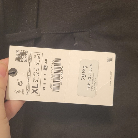 Zara black dress pants gold belt - Picture 5 of 5